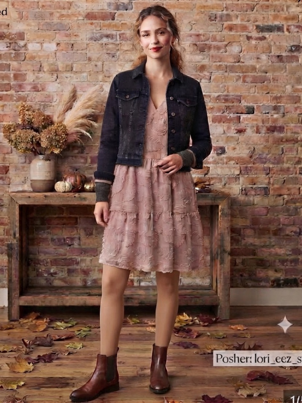 Wilfred Dusty Rose Textured Leaf Midi Dress